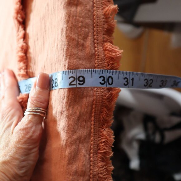 Umgee Fringe Tunic Tee Women M Rust Casual Relaxed Boho Comfy Lagenlook Muted - Picture 9 of 11